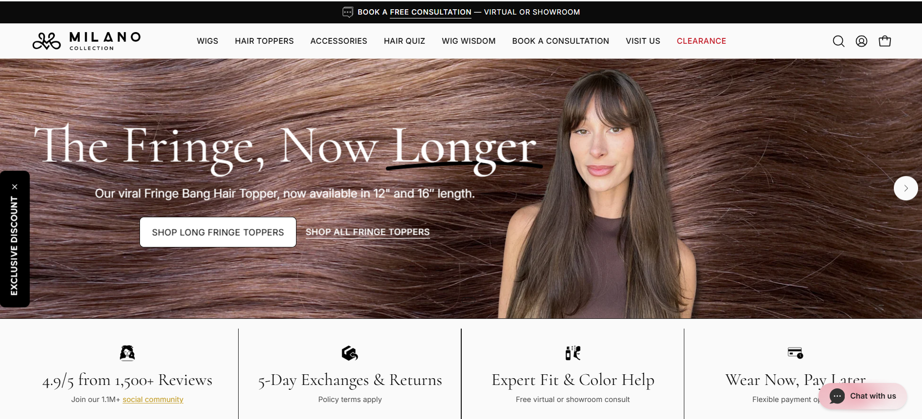 Milano Wigs Collection storefront