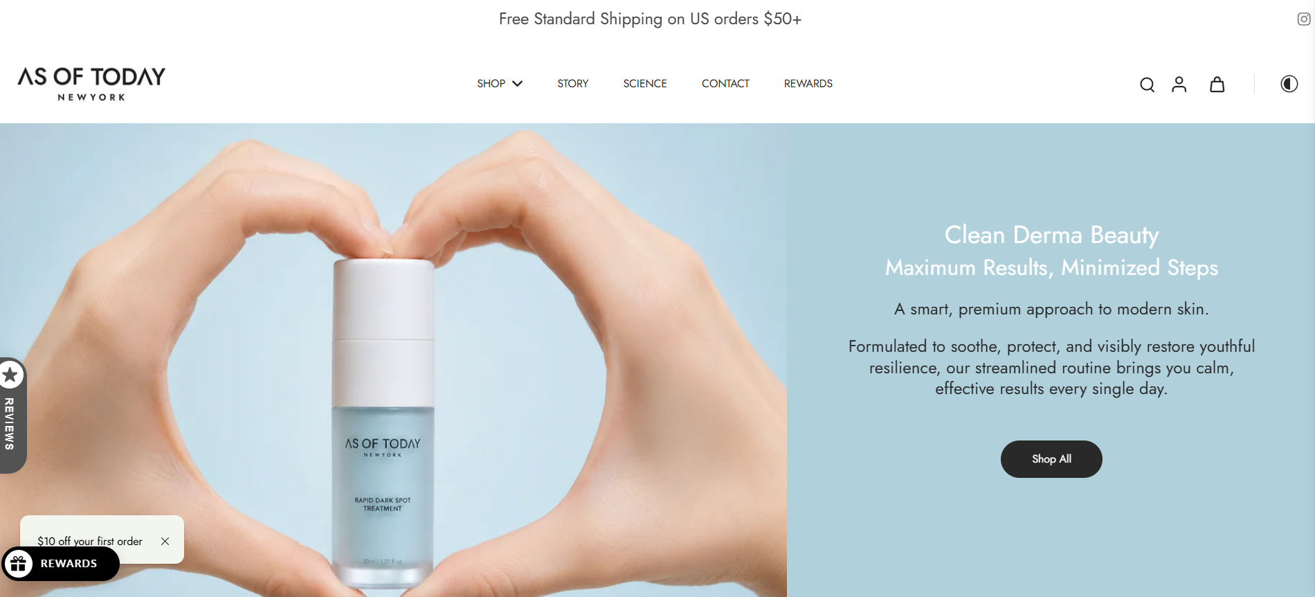 As Of Today storefront